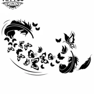 tatouage-plume-ephemere-papillon-design-feminin-raffine tatouage-plume-ephemere-papillon-design-feminin-raffine