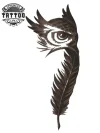 tatouage-ephemere-plume-hibou-design-unique tatouage-ephemere-plume-hibou-design-unique