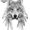 tatouage-éphémère-plume-loup-design-réaliste-bras-corps tatouage-éphémère-plume-loup-design-réaliste-bras-corps