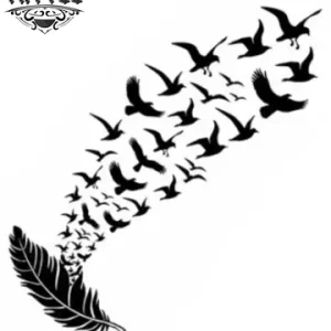 Tatouage Éphémère Plume Oiseau Design Unique Tatouage Éphémère Plume Oiseau Design Unique
