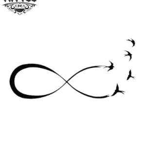 tatouage éphémère oiseau plume infini élégant durable