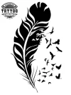 tatouage ephemere plume avec oiseaux art corporel temporaire tatouage ephemere plume avec oiseaux art corporel temporaire
