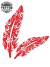 tatouage-ephemere-plume-rouge-design-temporain tatouage-ephemere-plume-rouge-design-temporain