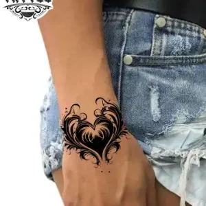 tatouage-poignet-ephemere-battement-de-coeur-realiste tatouage-poignet-ephemere-battement-de-coeur-realiste