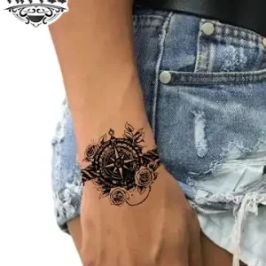 tatouage-poignet-ephemere-boussole-directionnelle tatouage-poignet-ephemere-boussole-directionnelle