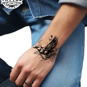 Tatouage éphémère oiseau qui s’envole pour poignet tattoo poignée Tatouage éphémère oiseau qui s’envole pour poignet tattoo poignée