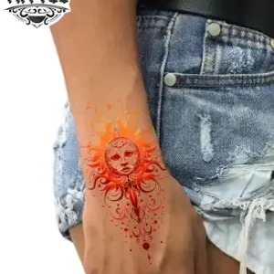 tatouage poignet ephemere soleil design lumineux elegant tatouage poignet ephemere soleil design lumineux elegant