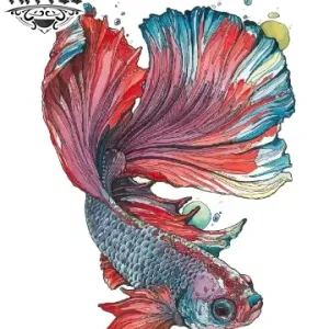 tatouage-poisson-ephemere-aquarelle-artistique-waterproof tatouage-poisson-ephemere-aquarelle-artistique-waterproof
