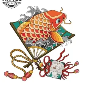 tatouage-ephemere-poisson-asiatique-durable-elegant tatouage-ephemere-poisson-asiatique-durable-elegant