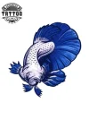 tatouage poisson temporaire bleu waterproof tatouage poisson temporaire bleu waterproof
