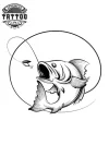 tatouage-poisson-ephemere-brochet-art-corporel-design-realiste tatouage-poisson-ephemere-brochet-art-corporel-design-realiste