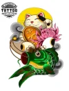 tatouage-ephemere-poisson-chat-decalcomanie-temporaire-poisson