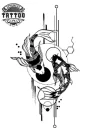 tatouage éphémère poisson géométrique tendance
