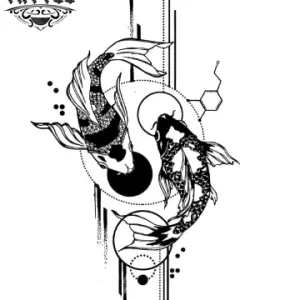 tatouage éphémère poisson géométrique tendance tatouage éphémère poisson géométrique tendance