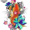 tatouage poisson japonais temporaire couleur longue durée tatouage poisson japonais temporaire couleur longue durée
