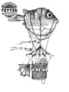 tatouage-ephemere-poisson-volant-design-unique tatouage-ephemere-poisson-volant-design-unique