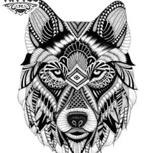 tatouage-ephemere-polynesien-loup-style-tribal tatouage-ephemere-polynesien-loup-style-tribal