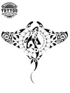 tatouage temporaire polynesien raie oceanique design authentique