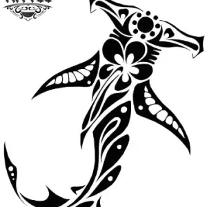 tatouage polynesien ephemere requin marteau design authentique tatouage polynesien ephemere requin marteau design authentique