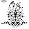 tatouage-ephemere-visage-polynesien-style-oceanien-authentique tatouage-ephemere-visage-polynesien-style-oceanien-authentique