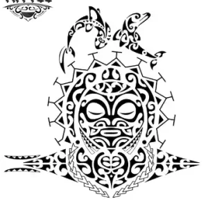 tatouage-ephemere-visage-polynesien-style-oceanien-authentique tatouage-ephemere-visage-polynesien-style-oceanien-authentique