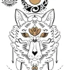 Tatouage LUNE renard éphémère élégant pour peau