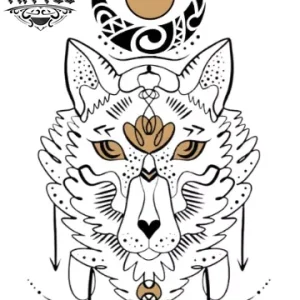 Tatouage LUNE renard éphémère élégant pour peau Tatouage LUNE renard éphémère élégant pour peau