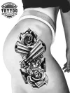 tatouage-ephemere-revolver-hanche-design-realiste tatouage-ephemere-revolver-hanche-design-realiste