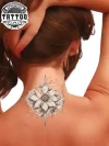 tatouage ephemere rosace nuque design unique