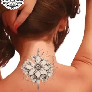 tatouage ephemere rosace nuque design unique tatouage ephemere rosace nuque design unique