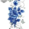 tatouage-rose-bleu-floral-elegant-tatouage-ephemere tatouage-rose-bleu-floral-elegant-tatouage-ephemere