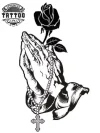 tatouage-ephemere-rose-chapelet-design-floral-realiste tatouage-ephemere-rose-chapelet-design-floral-realiste