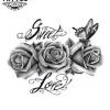tatouage éphémère rose et papillon élégant tatouage éphémère rose et papillon élégant