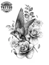 tatouage-ephemere-hirondelle-rose-design-unique tatouage-ephemere-hirondelle-rose-design-unique