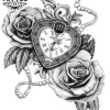 tatouage-ephemere-rose-horloge-motif-floral-durable