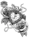 tatouage-ephemere-rose-horloge-motif-floral-durable