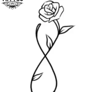 Tatouage ROSE éphémère infini design fleur éternelle Tatouage ROSE éphémère infini design fleur éternelle