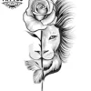 tatouage-ephemere-rose-lion-floral-animalier-decalcomanie-temporaire tatouage-ephemere-rose-lion-floral-animalier-decalcomanie-temporaire