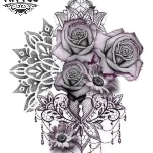 tatouage-ephemere-rose-mandala-floral-artistique tatouage-ephemere-rose-mandala-floral-artistique