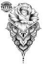 tatouage ROSE ephemere noir et blanc motif floral realiste tatouage ROSE ephemere noir et blanc motif floral realiste