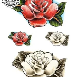 tatouage ROSE ephemere old school fleur de rose temporaire tatouage ROSE ephemere old school fleur de rose temporaire