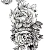tatouage_EPHEMERE_rose_pivoine_fleurie tatouage_EPHEMERE_rose_pivoine_fleurie