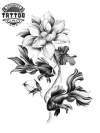 tatouage-ephemere-rose-poisson-design-unique-tatouage-poisson