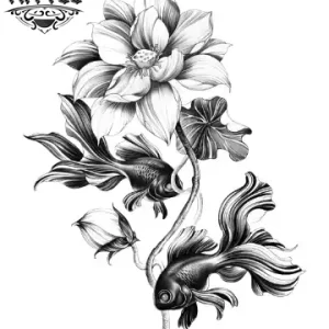 tatouage-ephemere-rose-poisson-design-unique-tatouage-poisson tatouage-ephemere-rose-poisson-design-unique-tatouage-poisson