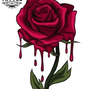 tatouage-ephemere-rose-qui-saigne-design-unique tatouage-ephemere-rose-qui-saigne-design-unique