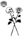 Tatouage éphémère tête de mort avec tatouage rose réaliste pour bras et dos Tatouage éphémère tête de mort avec tatouage rose réaliste pour bras et dos
