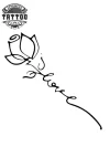 tatouage-ephemere-rose-tige-ecriture-personnalisee-tatouage-rose