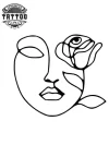 tatouage-ephemere-visage-rose-fleur-tatouage-ROSE