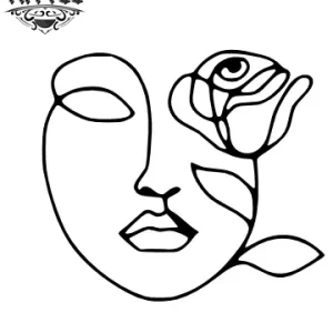 tatouage-ephemere-visage-rose-fleur-tatouage-ROSE
