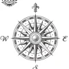 tatouage ephemere soleil boussole lumineux stylise tatouage ephemere soleil boussole lumineux stylise